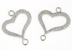 Link inima argint 925 placat cu rodiu, 19x15.5mm - x1