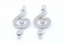 Link cheia sol cu cristale, argint 925 placat cu rodiu, 30mm - x1