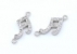 Link, musical note with crystals, 925 silver rhodium plated, 16mm  - x1
