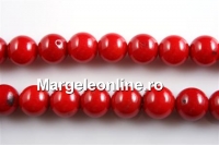 Margele Coral, rosu, rotund, 10mm