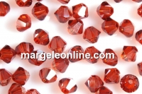 Swarovski, margele bicone, red magma, 6mm - x10