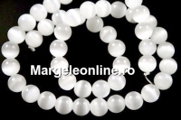 Margele ochi de pisica, alb, grad A, 4mm