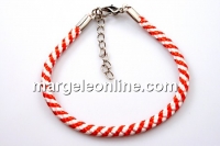 Bratara martisor, matase impletita, alb si rosu - x2
