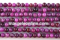 Margele agate dantelate, rotund, 4mm