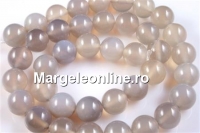 Margele agata grey, rotund, 6mm