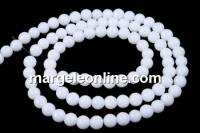 White agate, round, 4mm