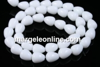 White agate, drop, 16x12mm