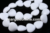 Margele agate albe, inima, 18x17mm - x10