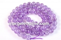Margele ametist light natural, rotund, 4.5mm