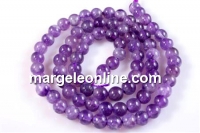 Margele ametist natural, rotund, 8mm