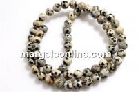 Margele jasp dalmatian, rotund, 6.5mm