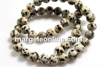 Margele jasp dalmatian, rotund, 8.5mm
