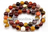 Margele jasp mookaite, rotund, 6mm