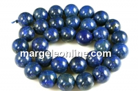 Margele lapis lazuli natural A+, albastru safir rotund, 7.5mm