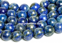 Margele lapis lazuli natural intense A+, rotund, 10.5mm