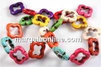 Margele magnezit multicolor, cadru floare, 20mm