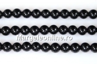 Margele onix negru, rotund, 6mm