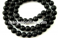 Margele onix negru mat, rotund, 6mm