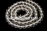 Margele cuart natural de stanca, rotund, transparent, 4.5mm