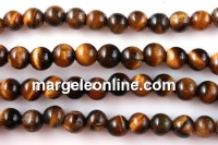 Margele ochi de tigru maro, rotund, 8.5mm