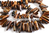 Margele ochi de tigru maro, stick, 18x5-21x7mm