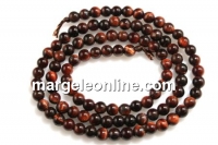 Margele ochi de tigru rosu, rotund, 4.5mm