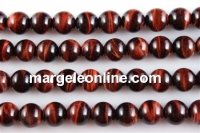 Margele ochi de tigru rosu, rotund, 8.5mm