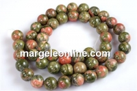 Margele unakit, rotund, 8.5mm