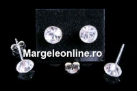 Cercei din argint 925 cu Swarovski Elements clear, 4mm