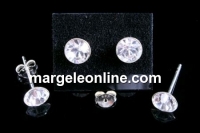 Cercei din argint 925 cu Swarovski Elements clear, 5mm