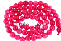 Margele jad, rotund, ciclam, 4mm
