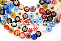 Margele chevron, disc, multicolor, 8mm