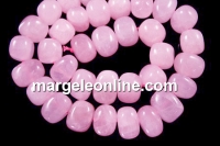 Margele cuart roz, drops, 15mm