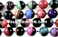 Margele agate naturale druzy- cuart, multicolor, rotund, 24mm