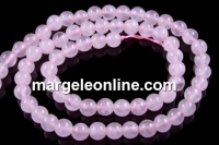 Margele cuart roz, rotund, 4.5mm