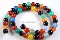 Margele agate,rotund, multicolor, 6.5mm