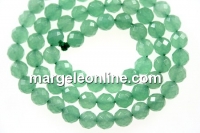 Margele aventurin verde, rotund fatetat, 6mm