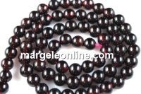 Margele granat rosu grena, rotund, 4mm