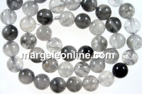 Margele cuart gri fumuriu, rotund, 4mm