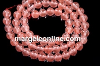 Margele cuart cherry, rotund, 6.5mm