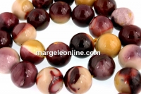 Margele jasp mookaite, rotund, 10mm