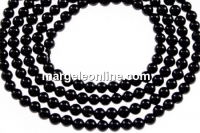 Margele onix negru, rotund, 2.4mm
