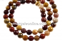Margele jasp mookaite, rotund fatetat, 6.5mm