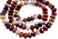 Margele jasp mookaite, rondela fatetata, 8.5mm