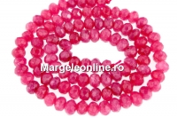 Cyclammen jade, faceted rondelle , 5.5mm