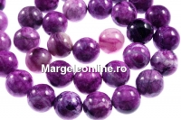 Margele agate crazy mov, rotund, 6mm