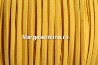 Snur faux suede, galben, 3mm - x5m