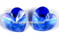Swarovski, pandantiv inima, sapphire, 10mm - x2