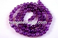 Margele ametist intens natural, rotund, 3.6mm