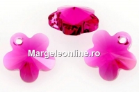 Swarovski, flower pendant, fuchsia, 12mm - x2
